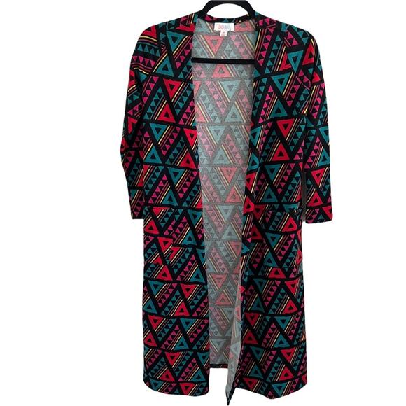 NWT Lularoe Sarah Longline Aztec Print Geometry Duster Cardigan XS - Picture 1 of 9